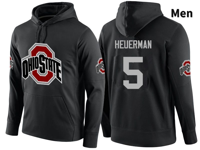 Ohio State Buckeyes Jeff Heuerman Men's #5 Black Name Number College Football Hoodies